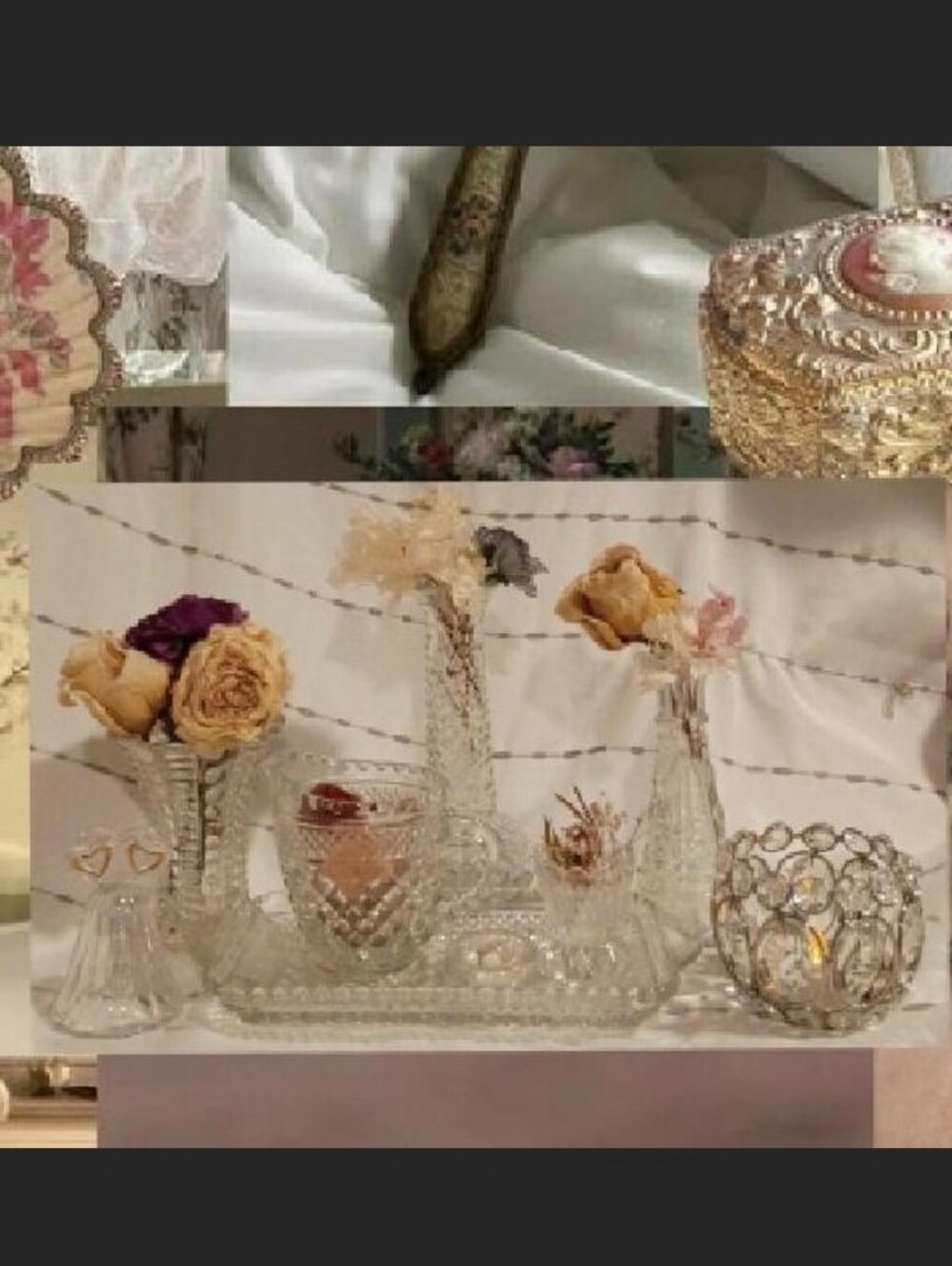9 Pc. Vintage Clear Glass And Crystal Lot